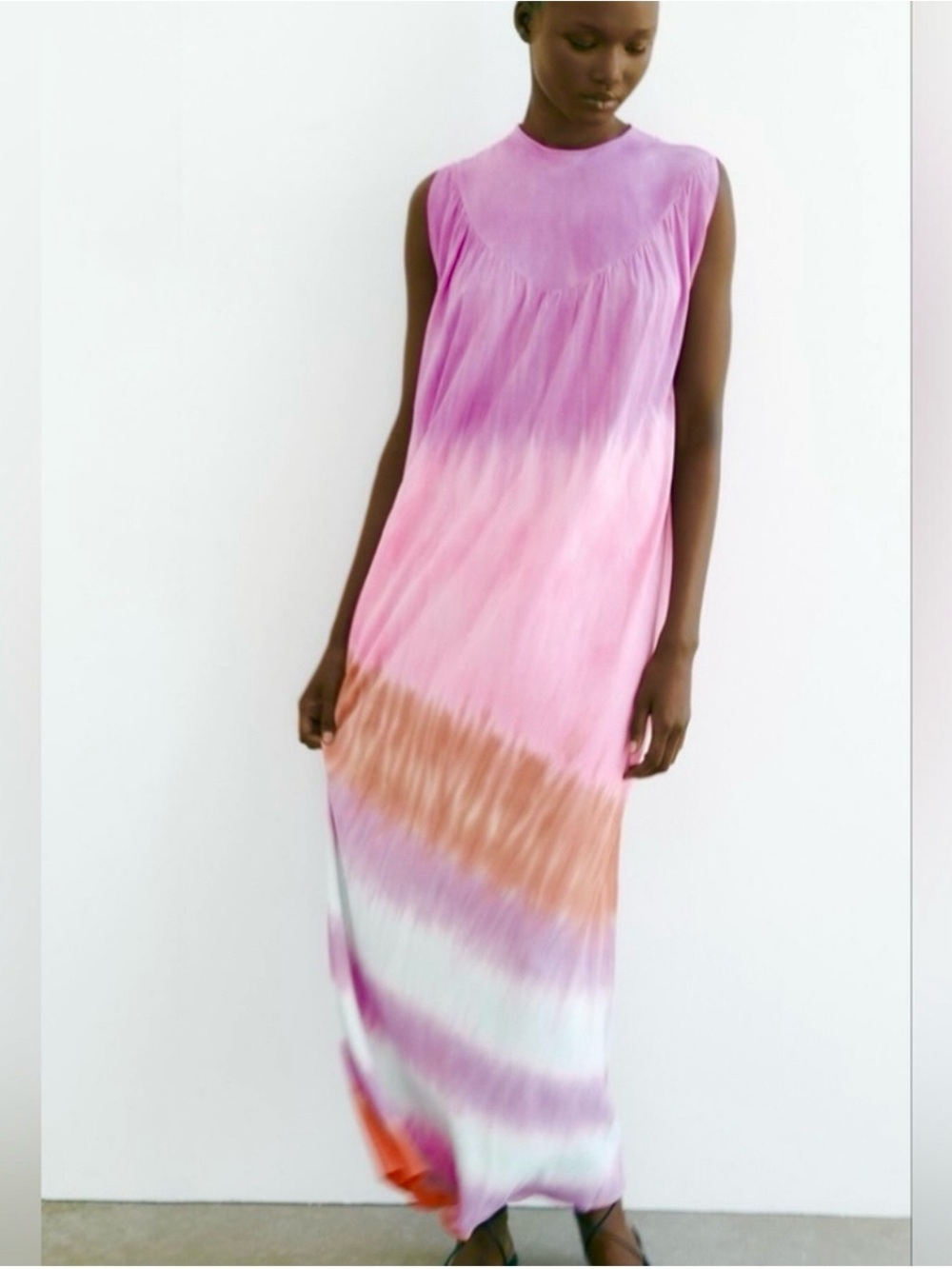 Zara Sleeveless Tie-Dye Maxi Dress